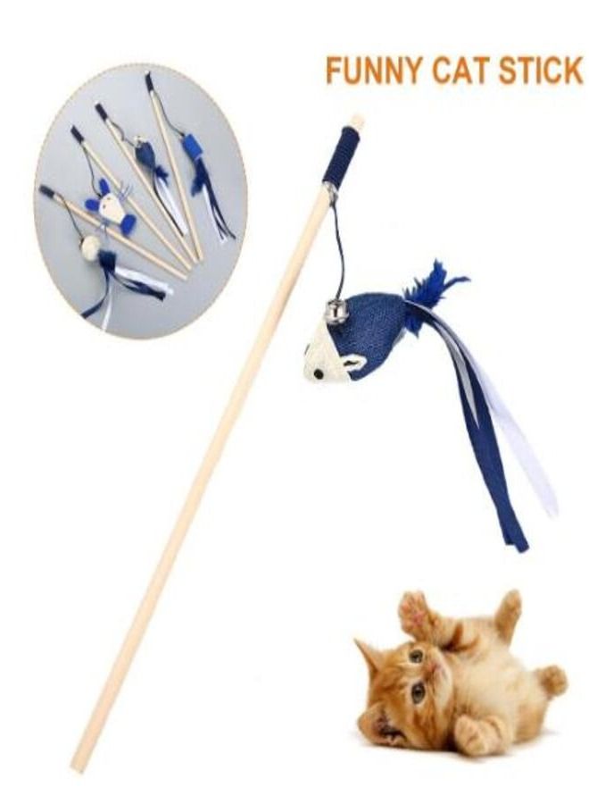 Fashion Teaser Toy Eco-friendly Cat Wand Toy Interesting Interaction Cute Cat Fishing Rod Teaser 4 Piece - Image 2