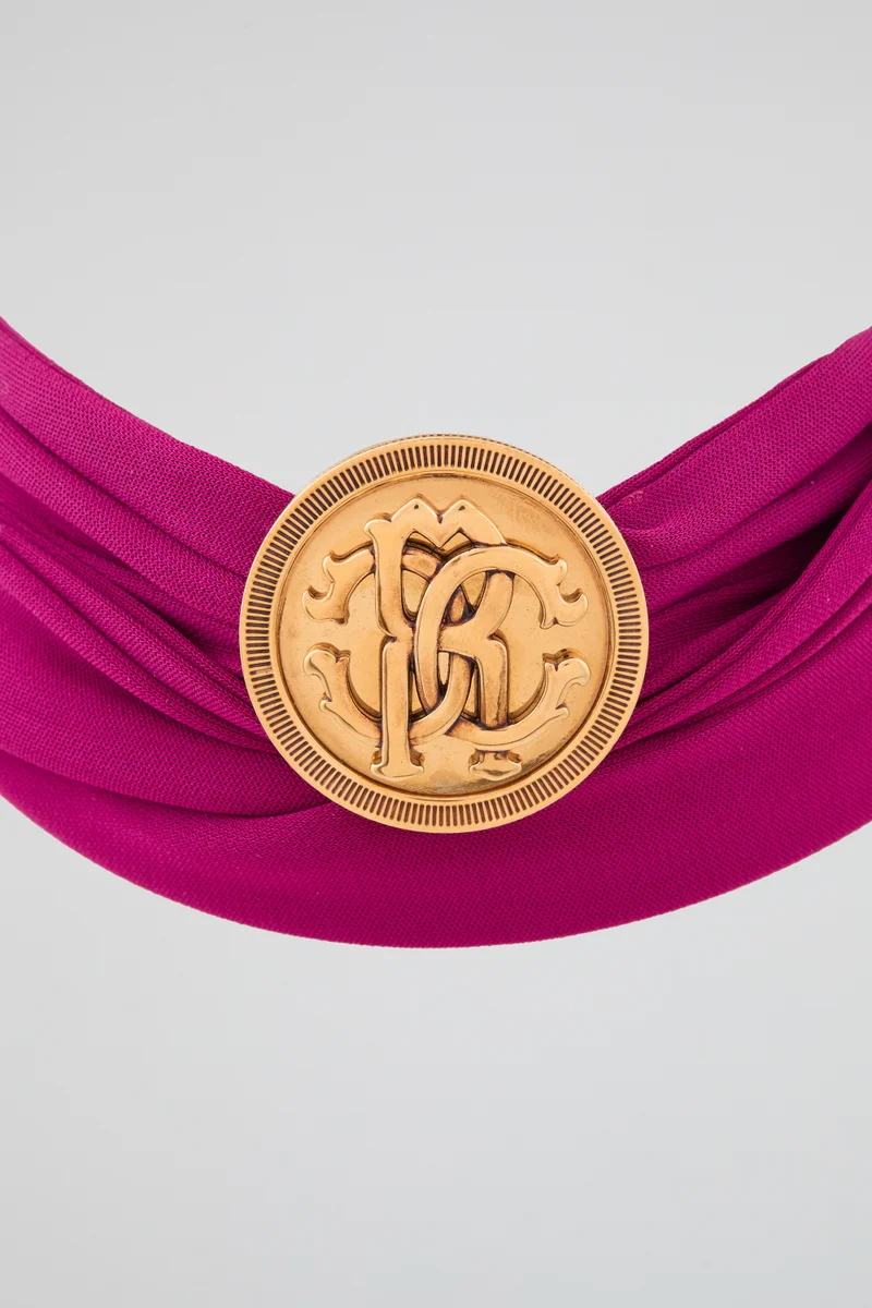 roberto cavalli Roberto Cavalli Pink Logo Scarf