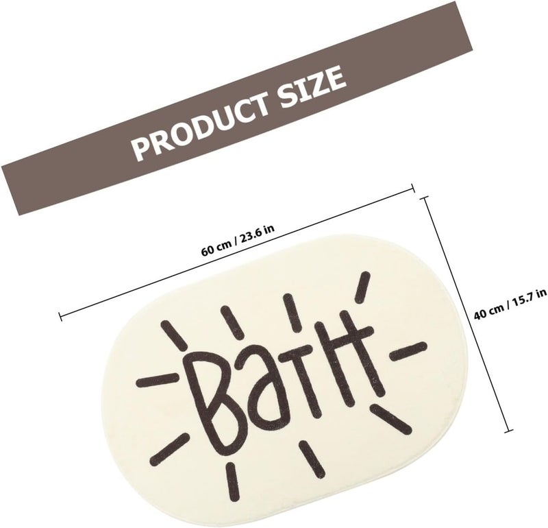 Non-Slip Absorbent Bathroom Rug 60x40cm White Sherpa Mat Quick-Drying Door Entrance Floor Mat for Home and Hotel Bath - Image 3