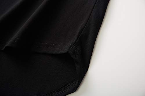 KLIEGOU Mens 100% Cotton Hipster Hip Hop Longline Crewneck T-Shirt Black XL(66) - Image 5