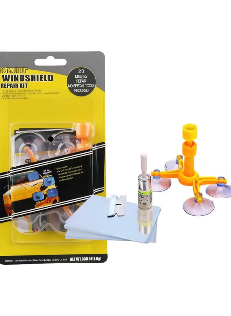 JAJEEK - Windshield DIY Auto Glass Rock Chip Repair Kit – Professional-Grade Resin, Quick & Easy Fix for Star, Horseshoe, and Bull’s Eye Chips, Clear Finish, Comprehensive Tool Set – Works for All Vehicle Types, Save Time & Money - Image 1