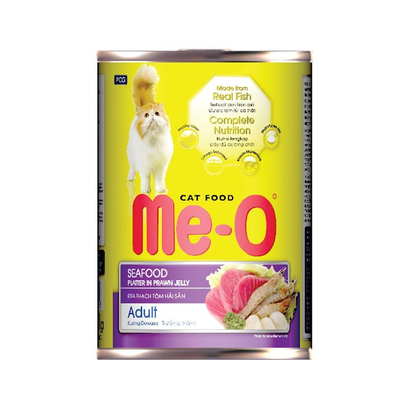 Me-O Seafood Platter In Prawn Jelly Adult Canned Cat Food - 400g