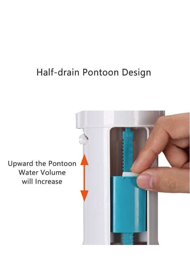 Dual Flush and Fill Toilet Cistern Kit 2 Inch Push Type Wire Controlled Split Drain Valve Split Toilet Dual Flush Valves Push Button Fill Valve Save Water Adjustable Height ABS Material  - Image 3