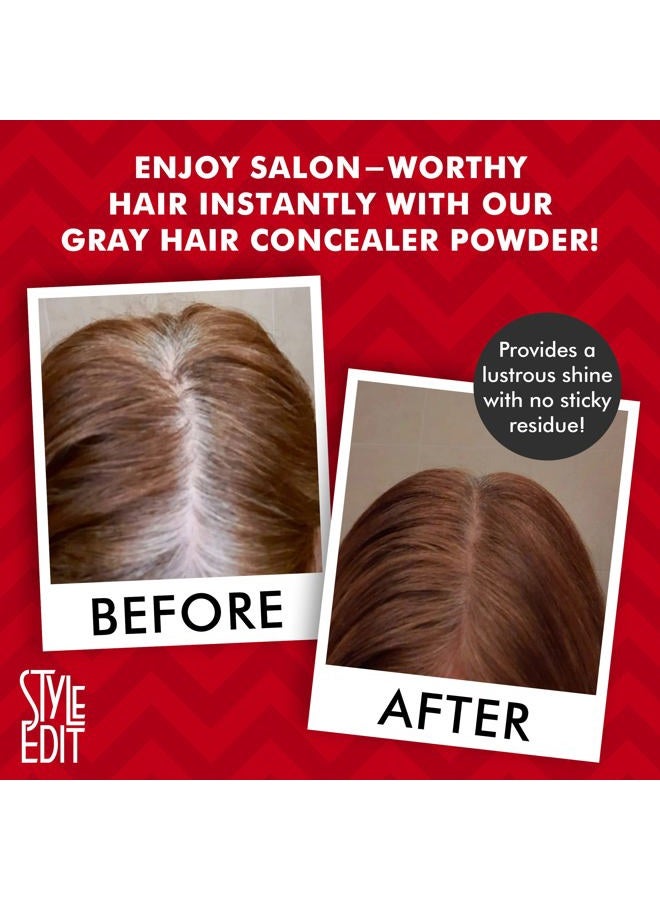 STYLE EDIT Root Touch Up Powder for Dark Red Hair by Style Edit | Mineral Infused Binding Hairline Powder Cover Grays - 2 Pack - Image 3