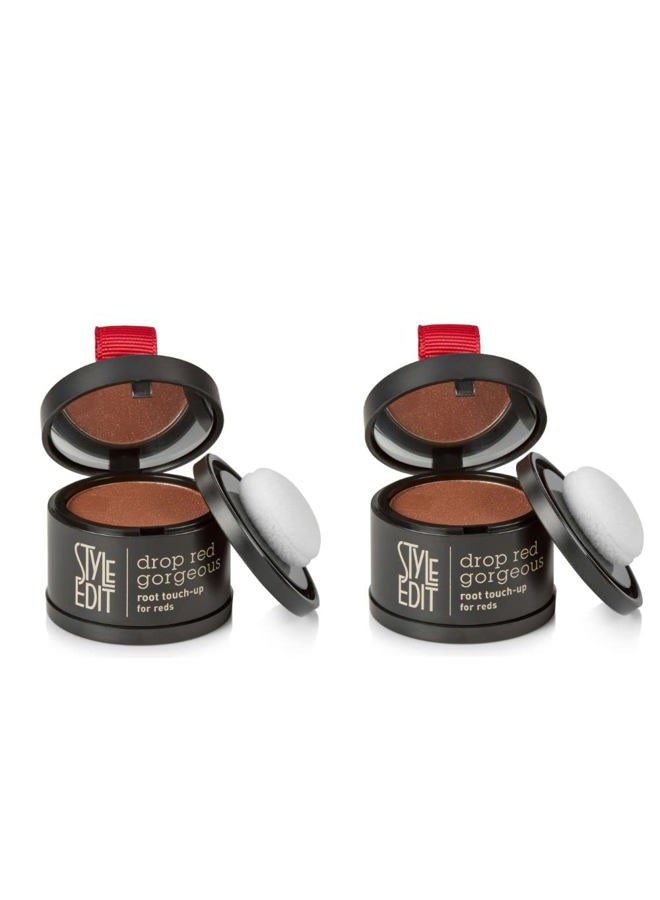 STYLE EDIT Root Touch Up Powder for Dark Red Hair by Style Edit | Mineral Infused Binding Hairline Powder Cover Grays - 2 Pack - Image 1