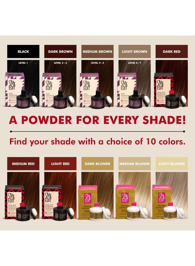STYLE EDIT Root Touch Up Powder for Dark Red Hair by Style Edit | Mineral Infused Binding Hairline Powder Cover Grays - 2 Pack - Image 4