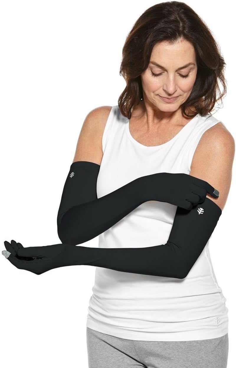 Coolibar UPF 50+ Culebra UV Long Sun Gloves - Sun Protective for Men and Women (X-Small, Black) - Image 2
