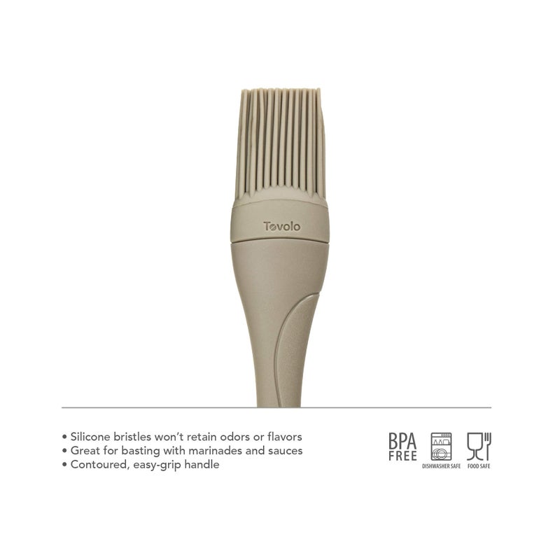 Tovolo Small 7â€ Heat Resistant Kitchen Silicone Cooking Brush Great for Pastry Baking Basting Sauces Marinades Glazing Oil Brushing Baste Meats Pastries Cakes Desserts, Slate Gray - Image 2