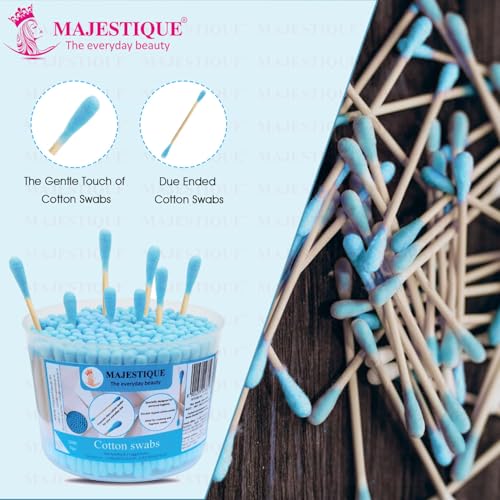 Majestique Ear Cleaner Buds | Cotton Ear Buds Swabs | Wooden Stick Cotton Ear Buds | 100% Pure Cotton and Wooden Stick Ear Buds | Anti-Allergic | Eco Friendly Cotton Swabs (500 Tips) - Image 5