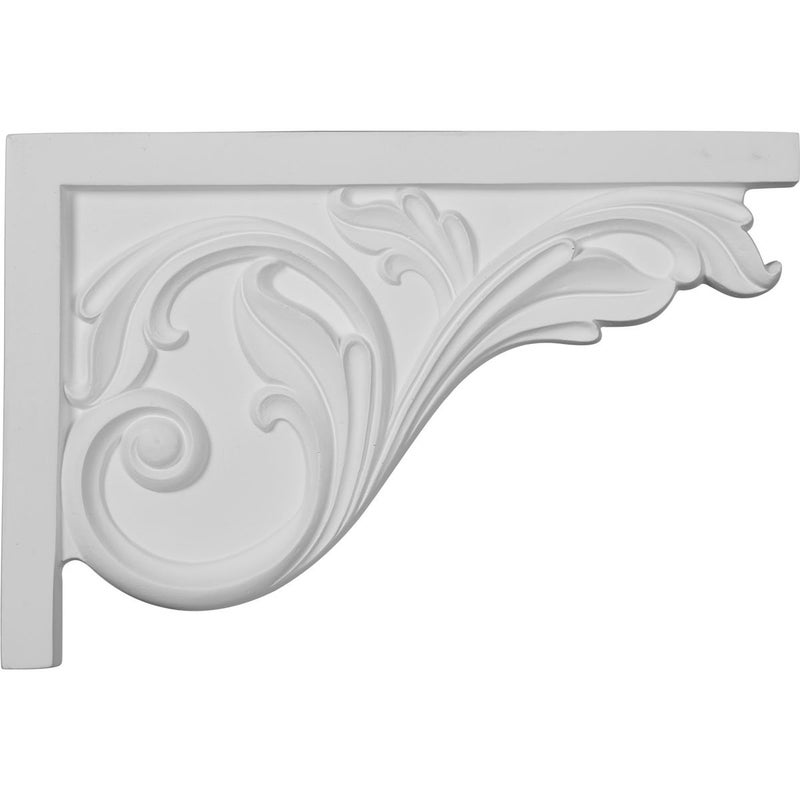 Ekena Millwork SB11X07AC-R Large Acanthus, Right Stair Brackets, 11 3/4"W x 7 3/4"H x 3/4"D, Primed - Image 3