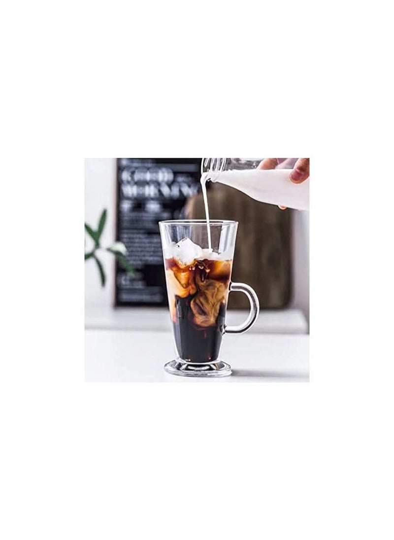 Generic - Tall Coffee Mugs with Handle, Large Size Glass, Tall Funnel Clear Glasses for Iced Coffee, Latte, Cappuccino, Hot Chocolate, Big Plain Glasses Set of 2 - Image 1