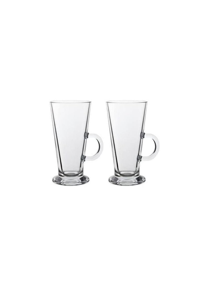 Generic - Tall Coffee Mugs with Handle, Large Size Glass, Tall Funnel Clear Glasses for Iced Coffee, Latte, Cappuccino, Hot Chocolate, Big Plain Glasses Set of 2 - Image 1