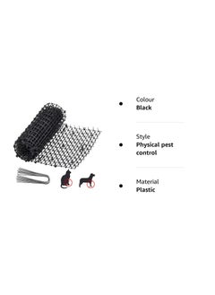 SYOSI Cat Deterrent Mat, Spike Garden Protector Anti-Cat Strips Dig Stopper Mat Cat Repellent Spikes Garden Fence Guard with 8 Metal U Pegs for Outdoor Garden Farm Fence,Black( 2 x 0.28 M)  - Image 5