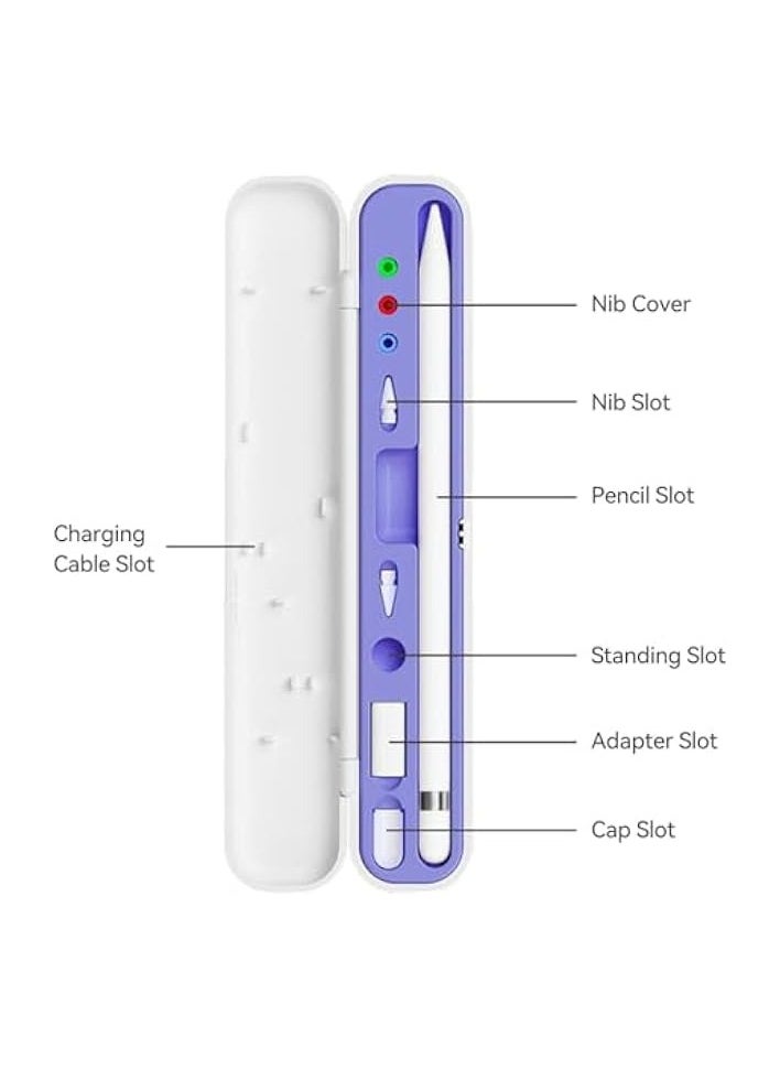 PROMASS Carrying Case for Apple Pencil 2nd Generation or 1st Generation Flip-top Hard Shock-Absorbing Case to Hold Apple Pencil Accessories and Charging Cable  - Image 4