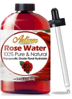 Artizen Artizen 100 Pure Rose Water HUGE 4 OUNCE BOTTLE Natural Moroccan Rosewater  Beautiful Fresh Fragrance  Perfect Facial  Skin Toner  Moisturizer 