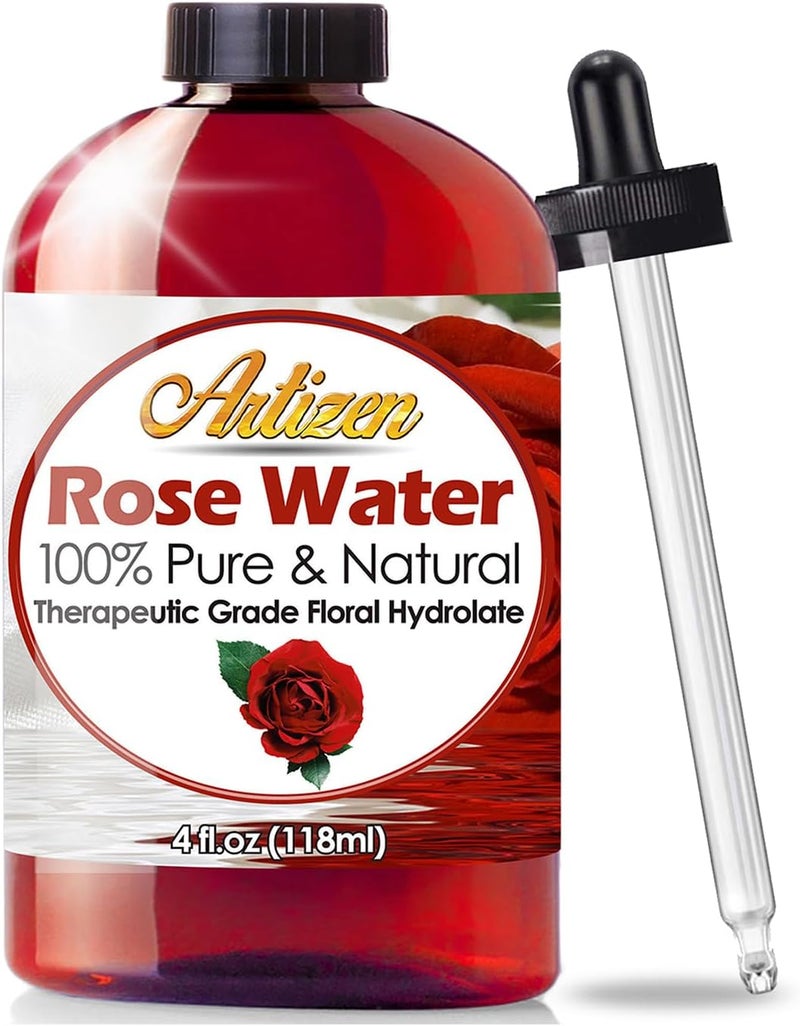 Artizen Artizen 100 Pure Rose Water HUGE 4 OUNCE BOTTLE Natural Moroccan Rosewater  Beautiful Fresh Fragrance  Perfect Facial  Skin Toner  Moisturizer 