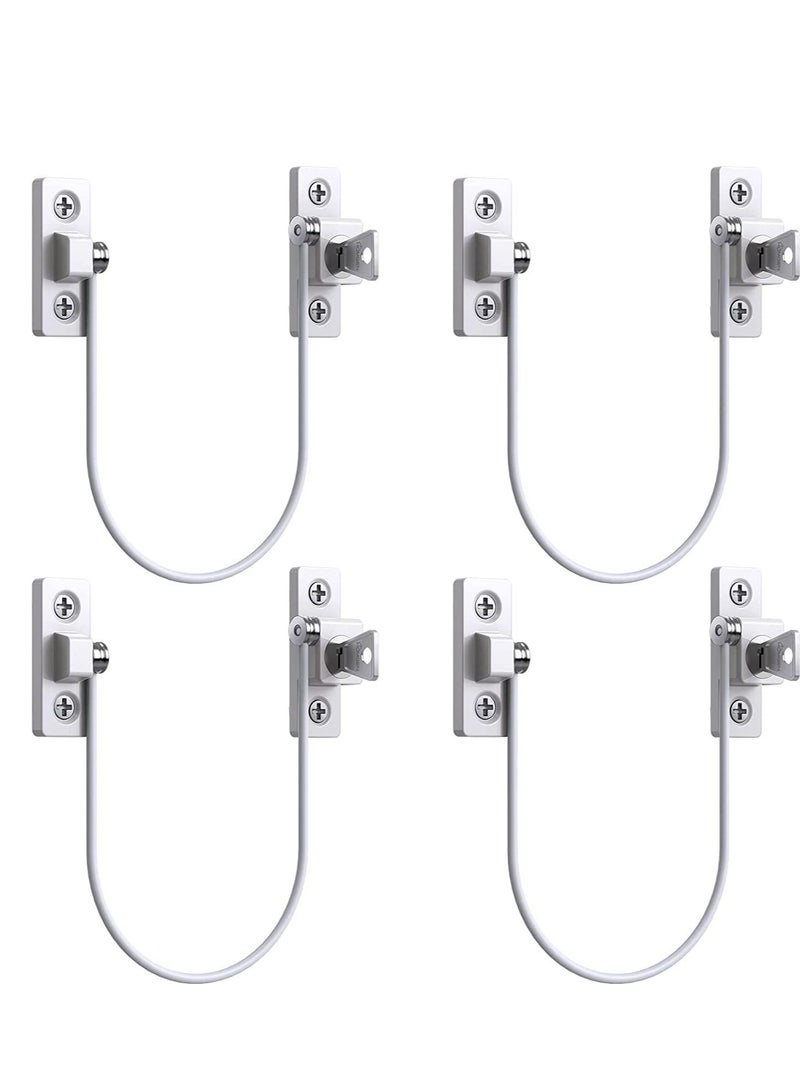 SYOSI Window Restrictor, Professional 4pcs Window Restrictor Locks Baby Security Window Locks for Child Baby Safety Window Restrictor Locks with Screws Keys Perfect for The Children Safety - Image 1