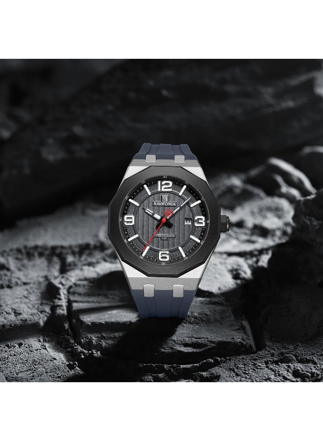NAVIFORCE New Fumed Silica Band Analog Quartz Wrist Watch For Men NF8079 S/GY/T.GY - Image 3