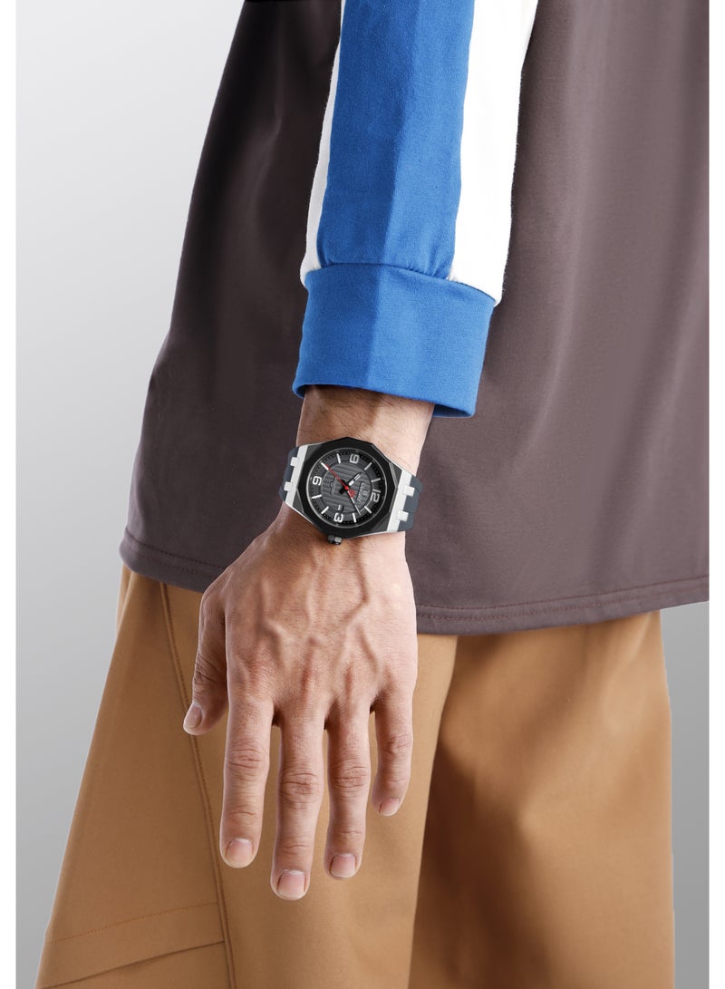 NAVIFORCE New Fumed Silica Band Analog Quartz Wrist Watch For Men NF8079 S/GY/T.GY - Image 5