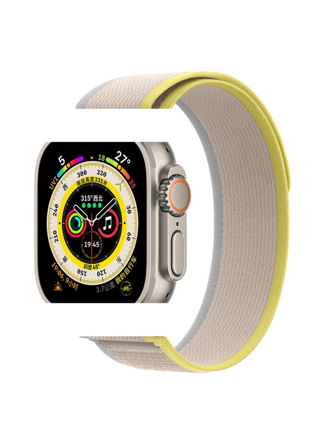 Generic - For Apple Wild Trail Loop Strap For Apple Watch8/S9 Universal Nylon Woven Velcro Strap-Color:42/44/45/49mm Black With Gray - Image 1