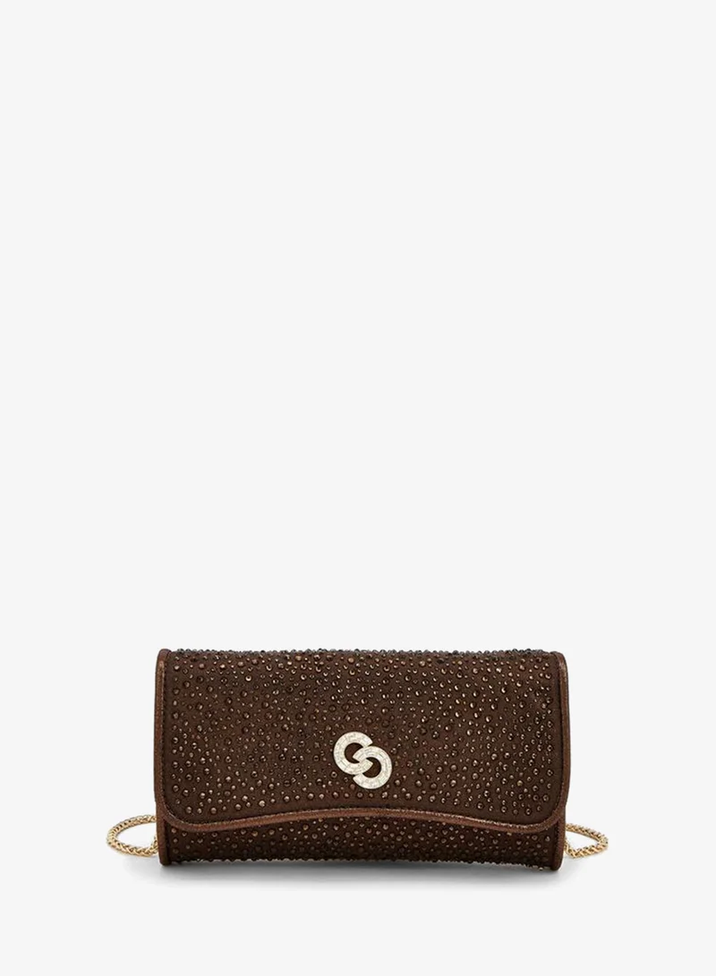 سيليست Embellished Crossbody Bag With Detachable Chain Strap Ramadan Collections