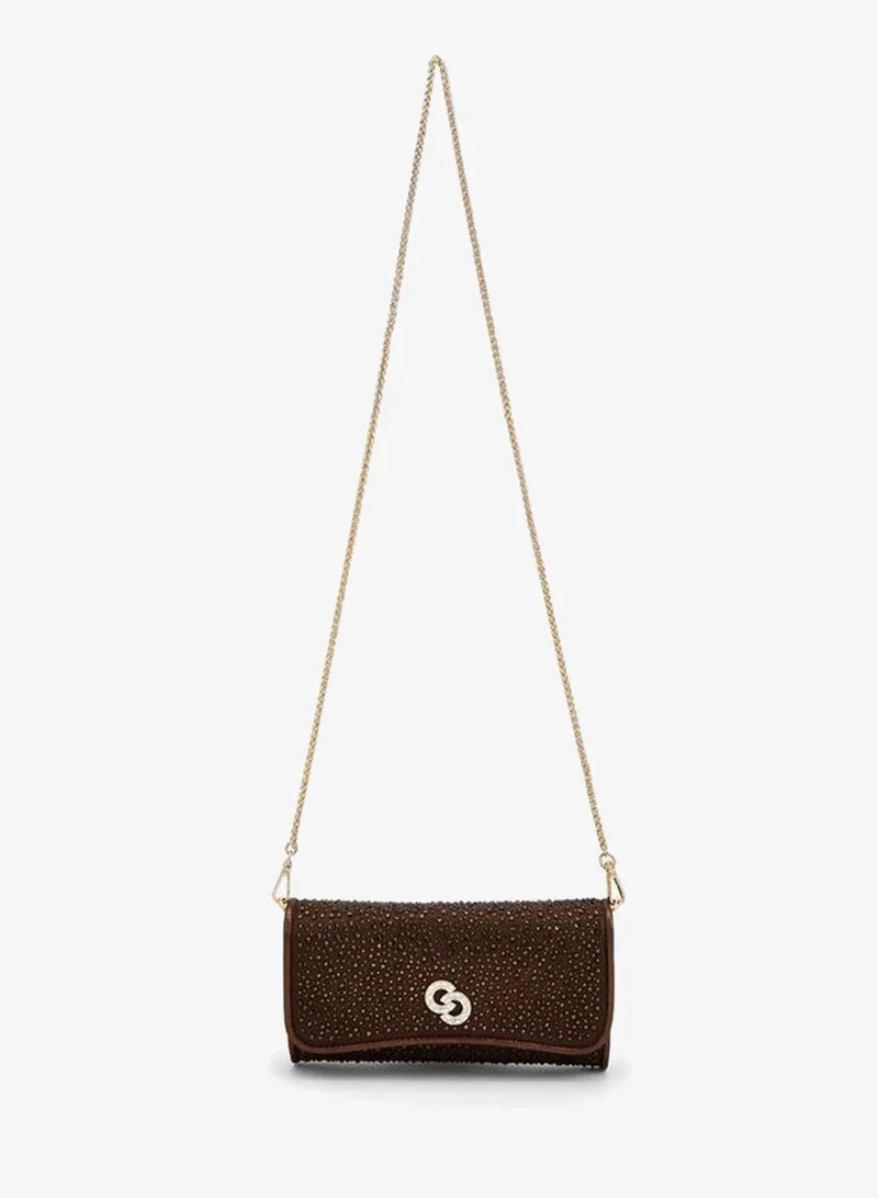 سيليست Embellished Crossbody Bag With Detachable Chain Strap Ramadan Collections