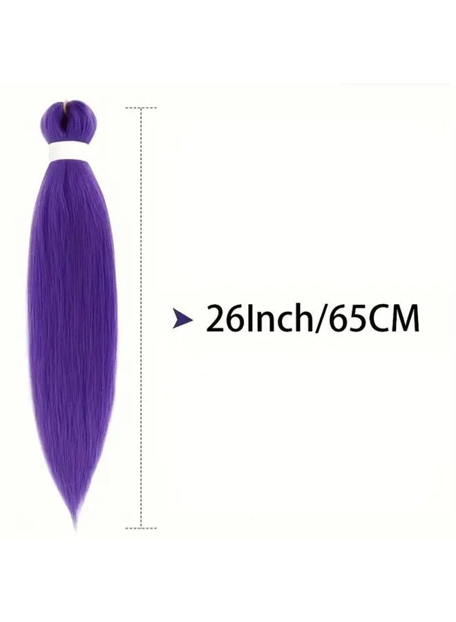 26 Inch Purple Pre Stretched Yaki Texture Braiding Hair Extensions For Crochet - Image 5