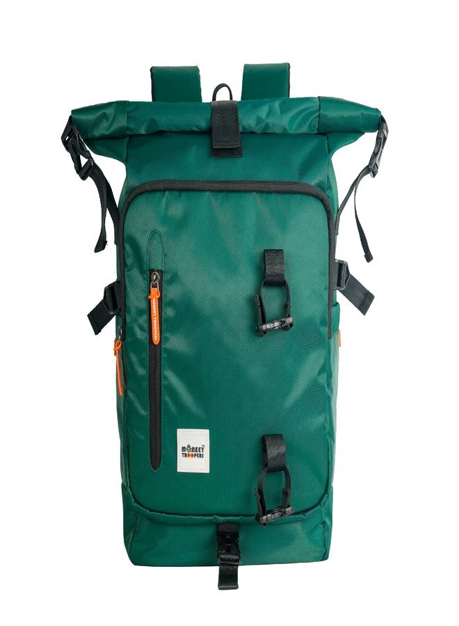 MONKEY TROOPERS Homie Backpack for Men Women Boys Girls,17-inch Laptop, Water-resistant Multi-pockets College Casual Trendy Stylish Designer, Office, Travel, School, College, Picnic Bag (Dark Green) - Image 2