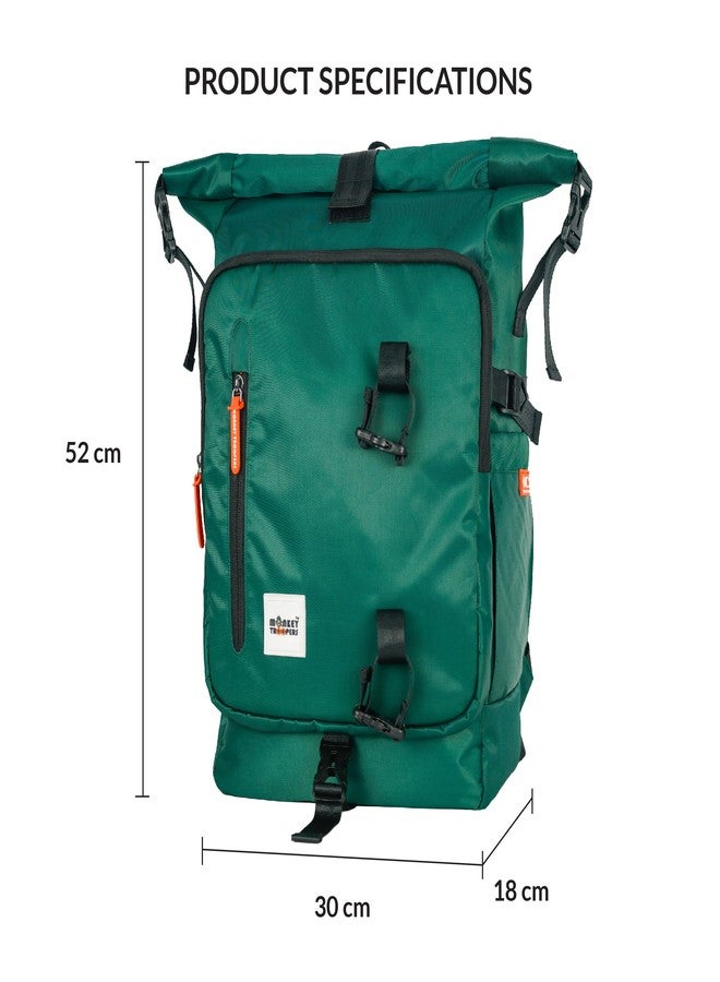 MONKEY TROOPERS Homie Backpack for Men Women Boys Girls,17-inch Laptop, Water-resistant Multi-pockets College Casual Trendy Stylish Designer, Office, Travel, School, College, Picnic Bag (Dark Green) - Image 3