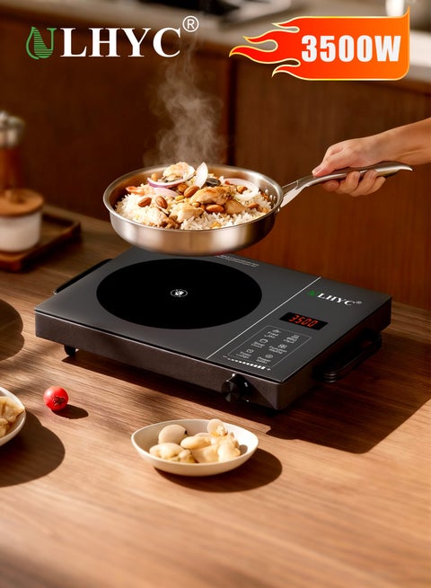 Powerful 3500W Single Burner Cooktop - Digital Infrared Heating with Precise Touch Control & 3-Hour Timer for Versatile Cooking