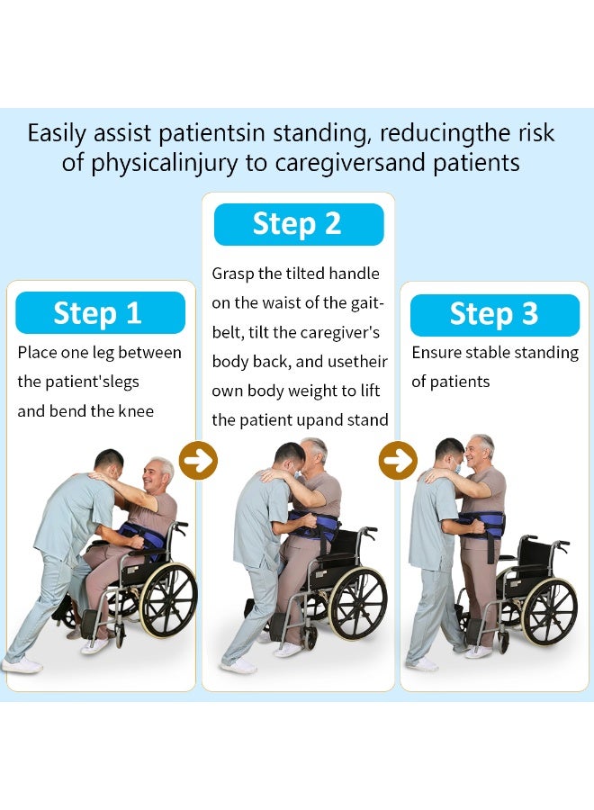 Ehucon Gait Belt for Seniors Transfer Belt Quick Release Buckle, Padded Handles Lift Assist Device for Elderly, PhysicaTherapy Strap, Safety Belt for Elderly - Image 4