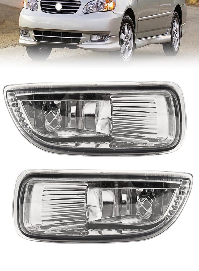 WILD BEAR Fog Lights Assembly Compatible with 2003 2004 Corolla w/Bulbs Clear Lens Switch and Wiring Harness Kit - Image 1