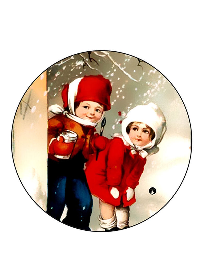 RKN Kids Printed Mouse Pad  Round  Multicolour
