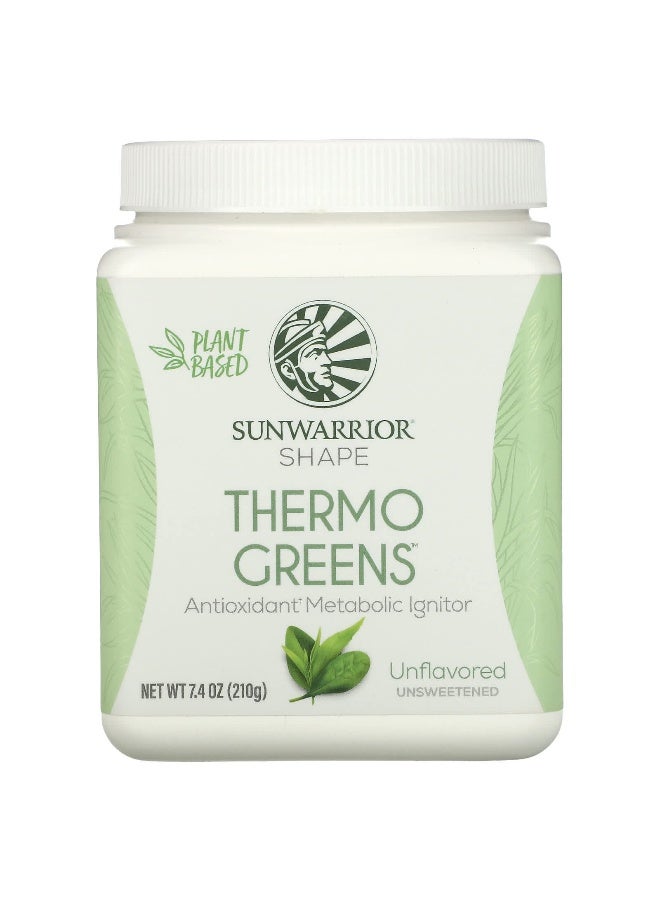 Sunwarrior, Shape, Thermo Greens, Unflavored, 7.4 oz (210 g) - Image 1
