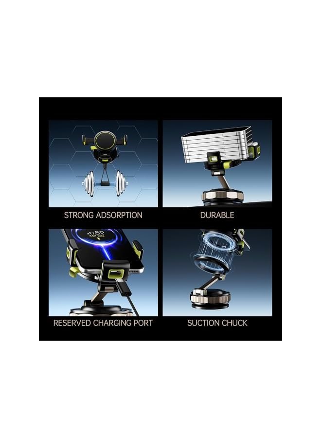 S-TOP Magnetic Car Phone Holder for Dashboard, Universal Phone Cradle with Clip, No Glue Residue, 360° Rotation, Secure Suction Base for All Smartphones - Image 2