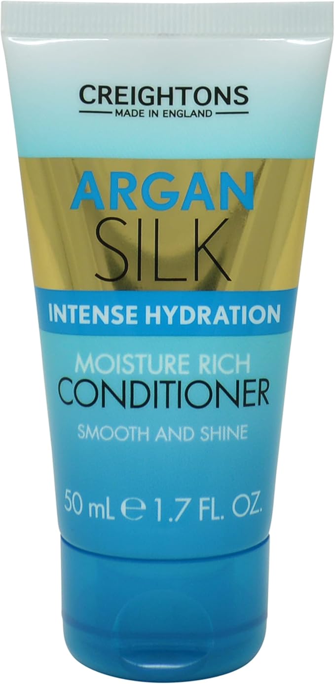 Creightons Argan Silk Moisture Rich Conditioner 50ml Travel Size Mini Professionally formulated with argan oil from Morocco Replenishes moisture for strength shine For all hair types Clear - Image 1