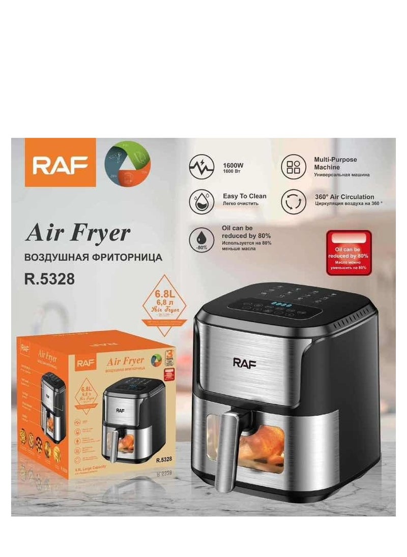 RAF - AirFryer 6.8 L Size,1600W, Multi-Purpose Machine One-touch Panel,Easy to clean,360° Turbo Airflow Tech, Nonstick Air Fryers Basket,dishwasher-safe, Oil Reduced by 80% - Image 1