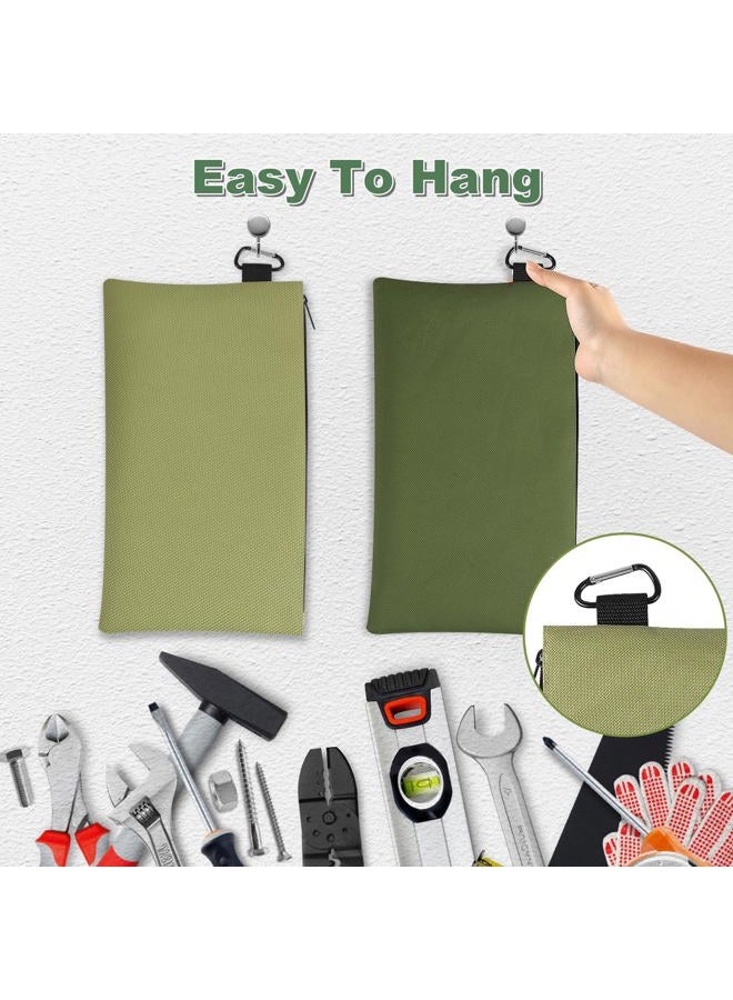 Rindion Tool Bag Zipper Pouch, 12.4×7.3 Inch Premium Tool Pouch with Carabiner, Utility Multipurpose Storage Organizer Bag for Tools, Stationery, Small Items (2 pack) - Image 4