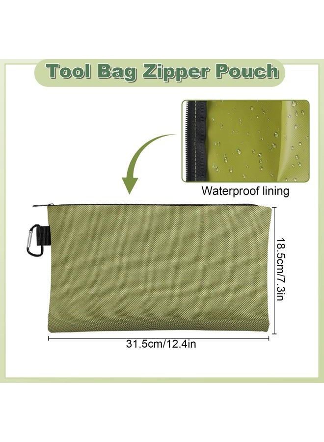 Rindion Tool Bag Zipper Pouch, 12.4×7.3 Inch Premium Tool Pouch with Carabiner, Utility Multipurpose Storage Organizer Bag for Tools, Stationery, Small Items (2 pack) - Image 2