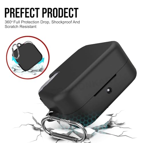 Cocoonkart Silicone Case Cover for CMF by Nothing Buds Pro 2 | Buds 2 | Buds 2 Plus with Cleaner Kit,Lanyard & 4 Pcs Cable Protectors (Black) - Image 5