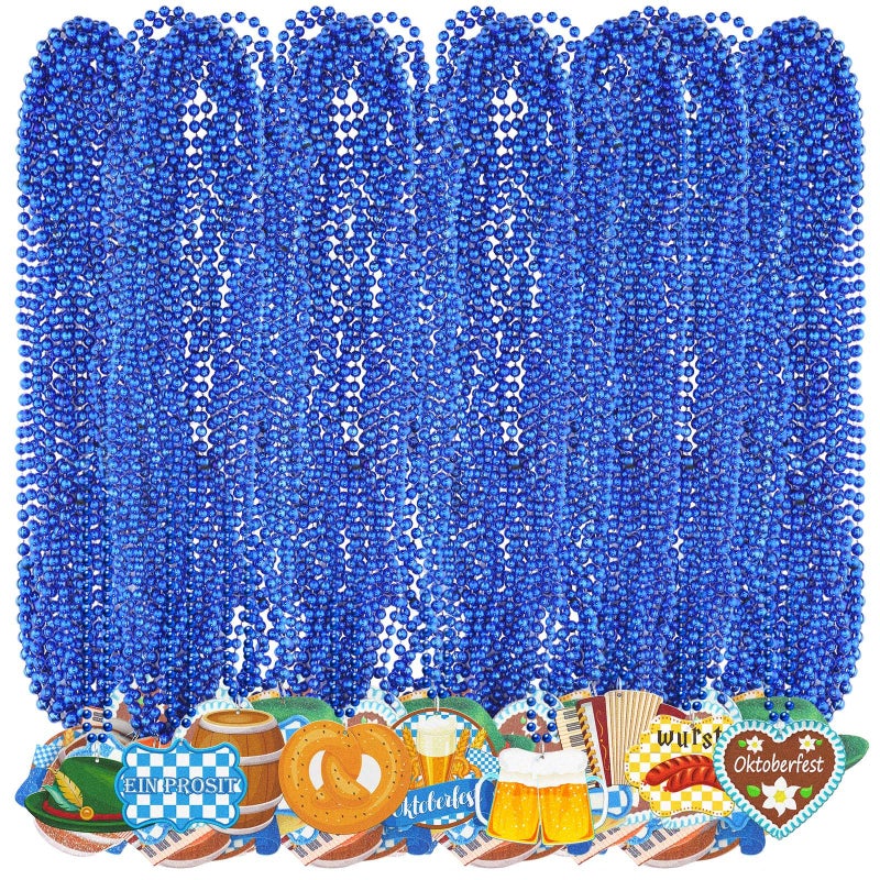 Kigeli 54 Pcs Oktoberfest Bead Necklaces Beer Mug Blue Bead Necklaces Bulk Oktoberfest Party Favors for Oktoberfest Festivities Family Party Supplies Beer Festival Decorations 9 Styles