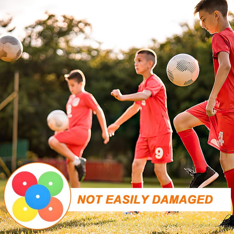 Multi Color Soccer Training Marker Discs with Holes for Field Marking and Sports Equipment 5pcs - Image 4