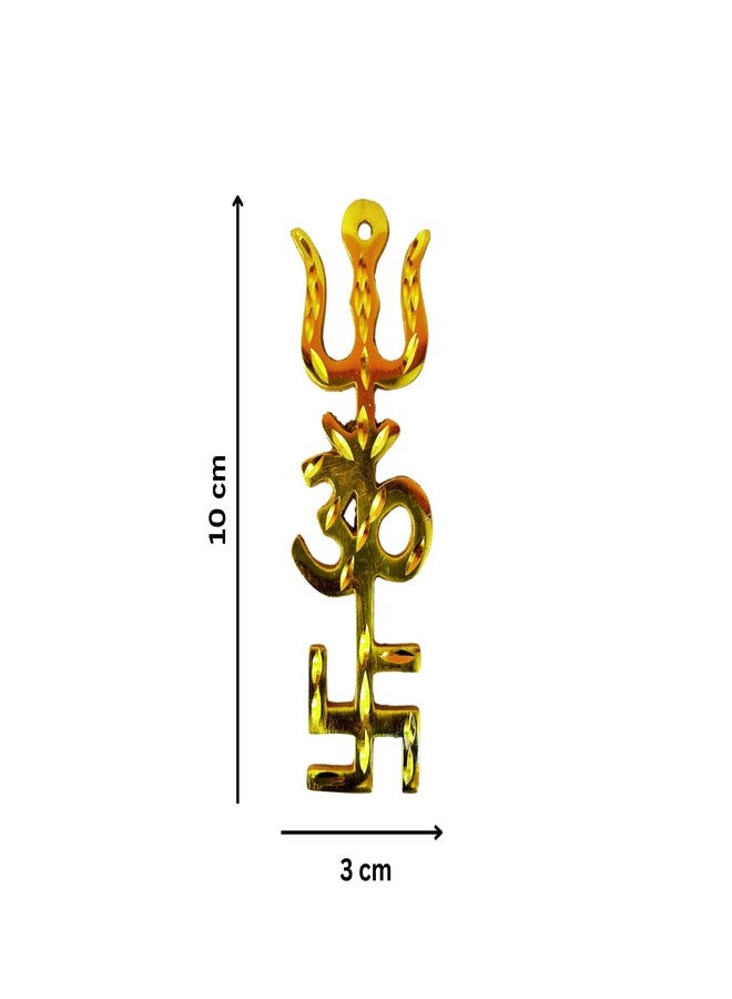 Sri Yagnaa - Trishakthi Yantra 4 قطع - Swastik Om Trishul - هدايا العودة لحفلات الزفاف - هدايا العودة لمنزل جديد (Trishakthi-4) - Image 2