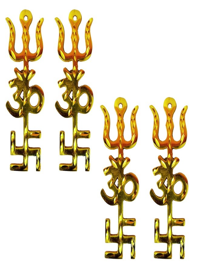 Sri Yagnaa - Trishakthi Yantra 4 قطع - Swastik Om Trishul - هدايا العودة لحفلات الزفاف - هدايا العودة لمنزل جديد (Trishakthi-4) - Image 3