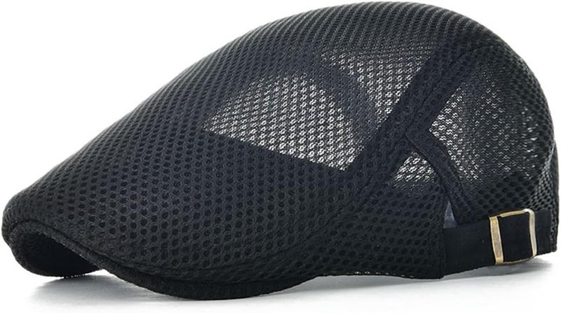 VOBOOM Men Breathable Mesh Summer Hat Adjustable Newsboy Beret Ivy Cabbie Flat Cap - Image 1