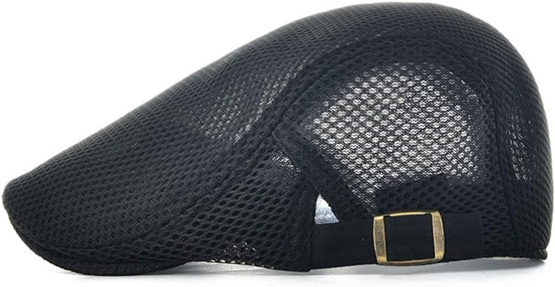 VOBOOM Men Breathable Mesh Summer Hat Adjustable Newsboy Beret Ivy Cabbie Flat Cap - Image 2