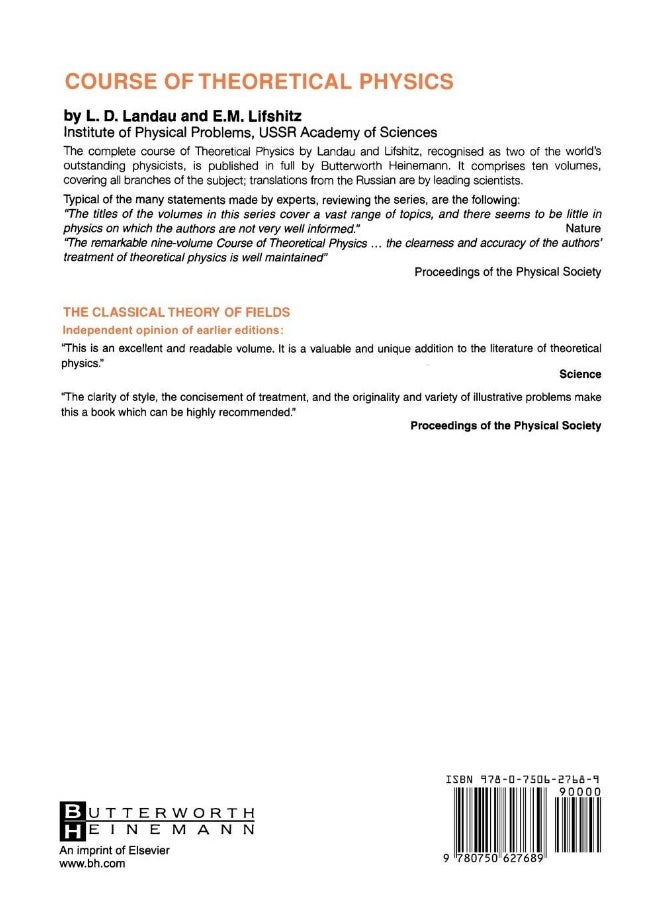 null - Butterworth-Heinemann The Classical Theory of Fields: Volume 2 - Image 1