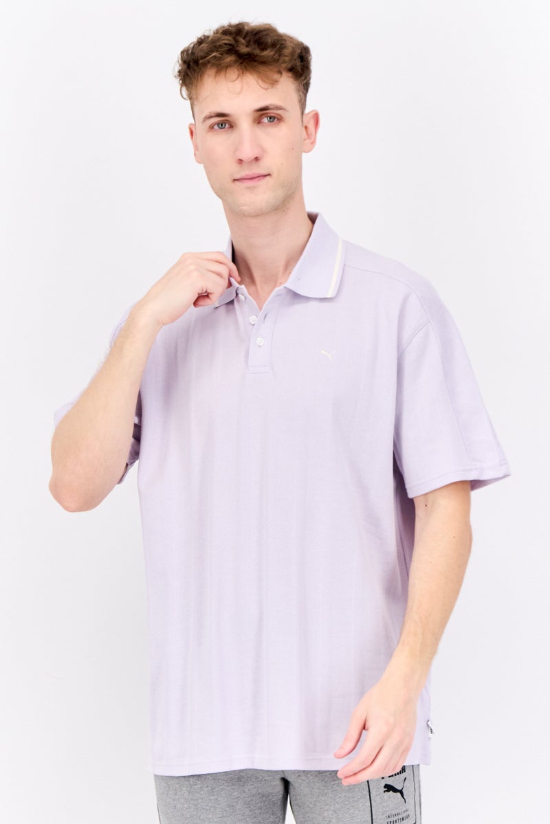 PUMA Puma x Select Men Sportswear Fit Short Sleeves Outdoor Polo Shirt, Lavender  - Image 1