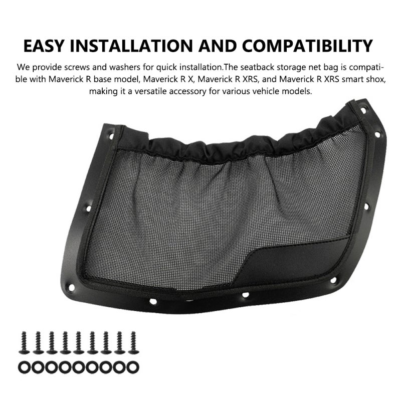 Vehicle Organization Net Bag: Black High Capacity Mesh Storage - Secure Elastic Closure Breathable Design for Vehicle Cabin Interior Organization - Image 5