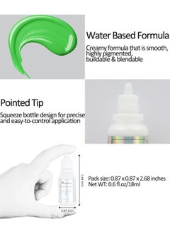 Mysense Mysense Light Green Face Body Paint,St Patricks Day Outfit Accessories,Water Based Washable Cream Body Paint for Adults and Children Halloween Gamora Witch Costume Christmas Cosplay Makeup,0.6oz  - Image 2